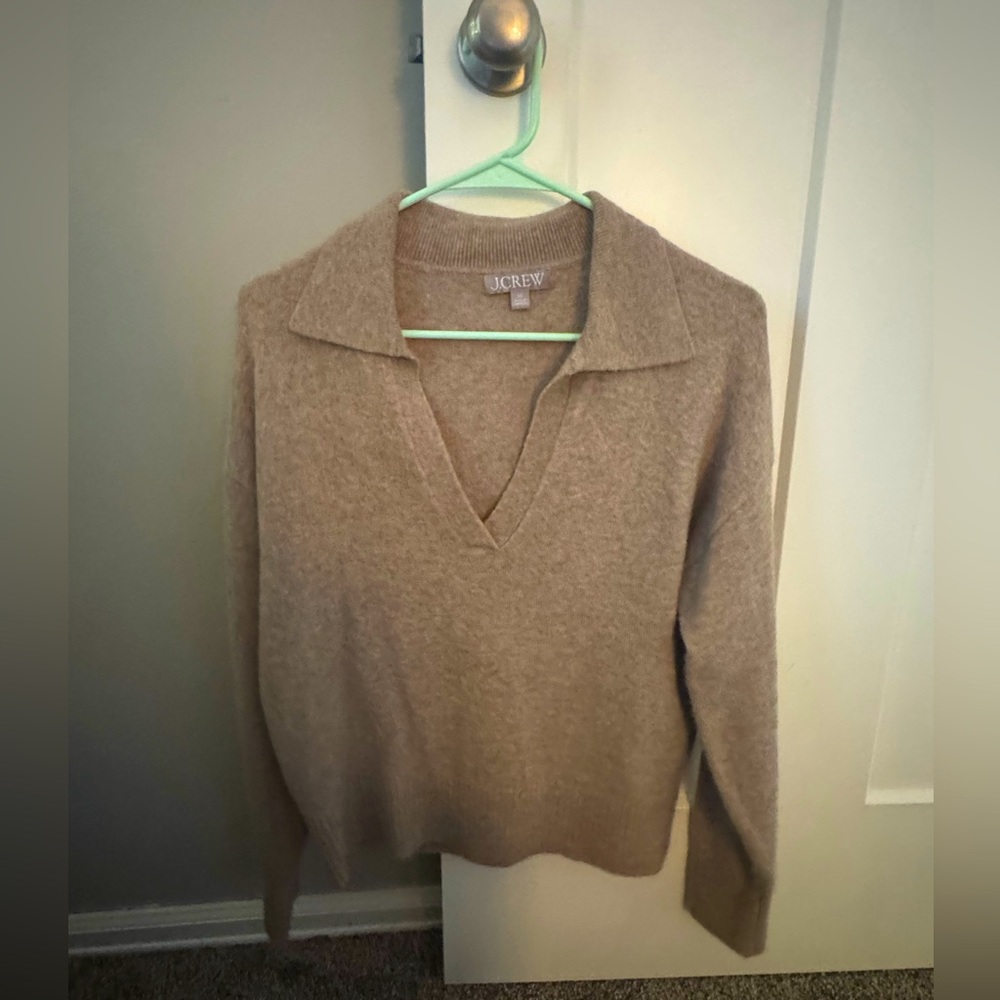 Jcrew V neck collared sweater sz XS